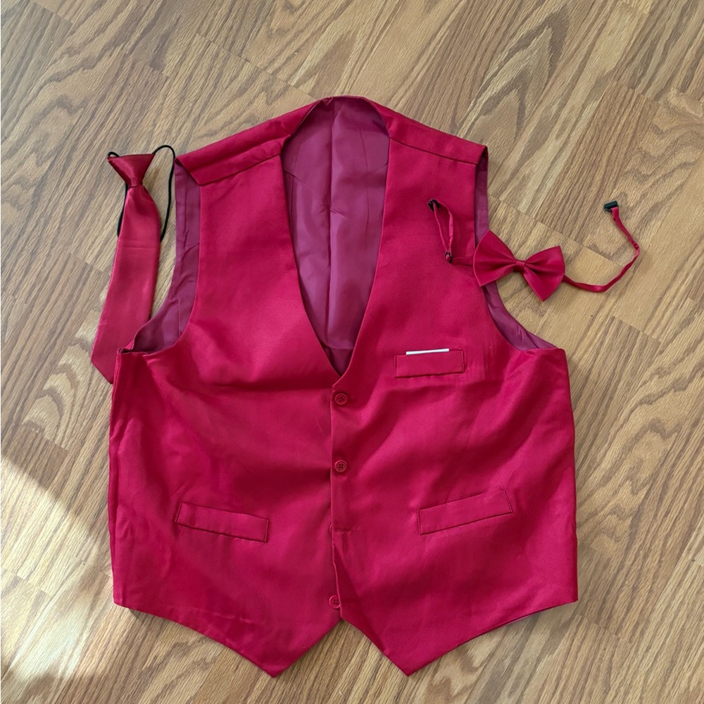 Red vest with two ties